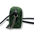 Gucci GG Canvas Marmont Small Shoulder Bag - Green in Green - detail view 7 showing the bag's shape, material finish and visible design details.