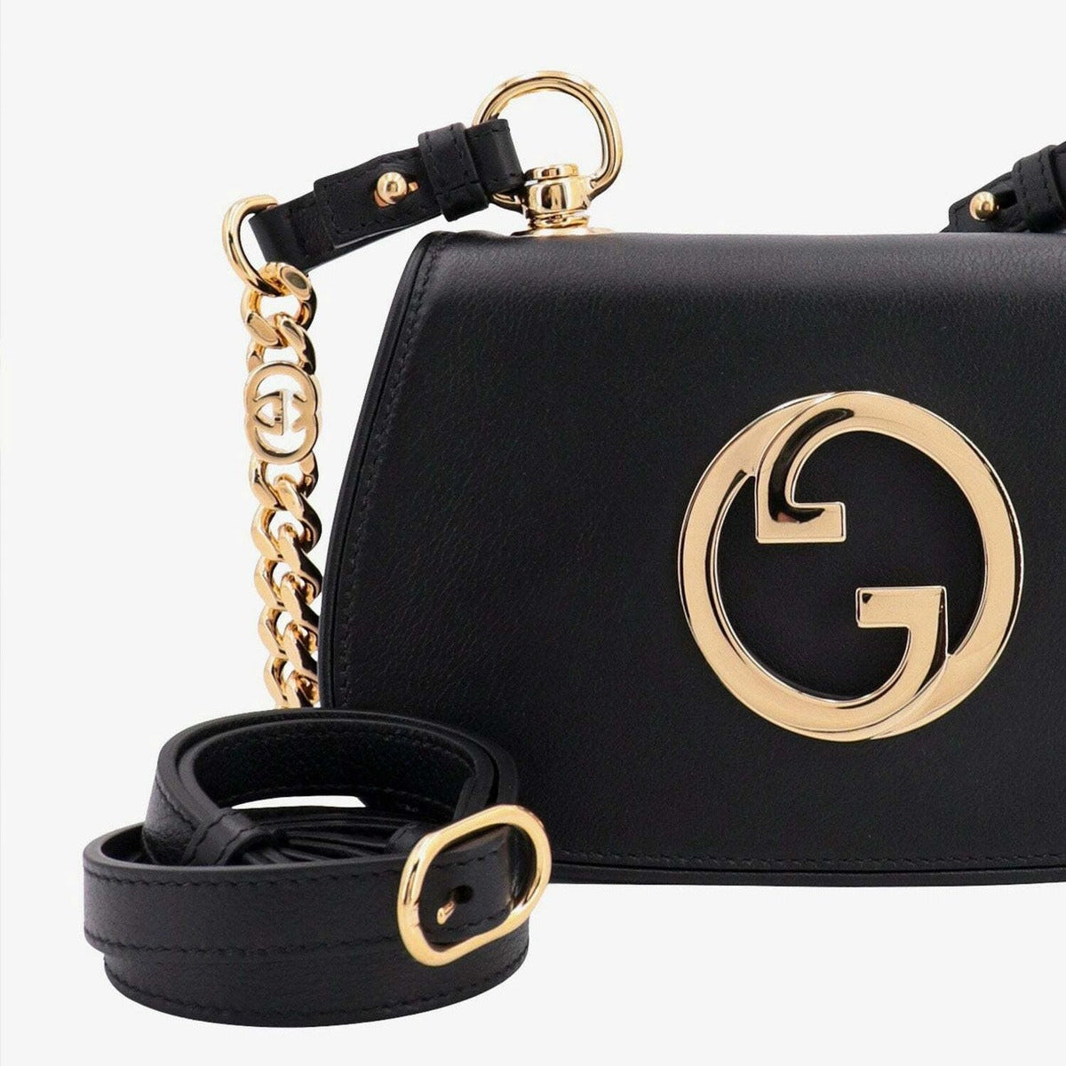 Gucci Blondie Mini Crossbody Bag - Black in Black - detail view 6 showing the bag's shape, finish and visible design details.