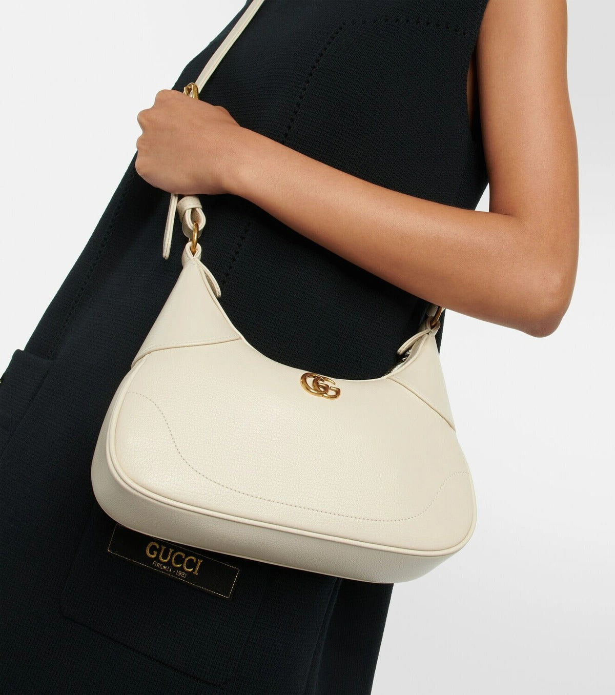 Gucci Aphrodite Small Leather Shoulder Bag - White in White - detail view 5 showing the bag's shape, finish and visible design details.