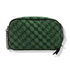Gucci GG Canvas Marmont Small Shoulder Bag - Green in Green - detail view 8 showing the bag's shape, material finish and visible design details.