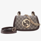 Gucci Blondie Mini GG Supreme Canvas Shoulder Bag - Beige in Beige - detail view 5 showing the bag's shape, finish and visible design details.