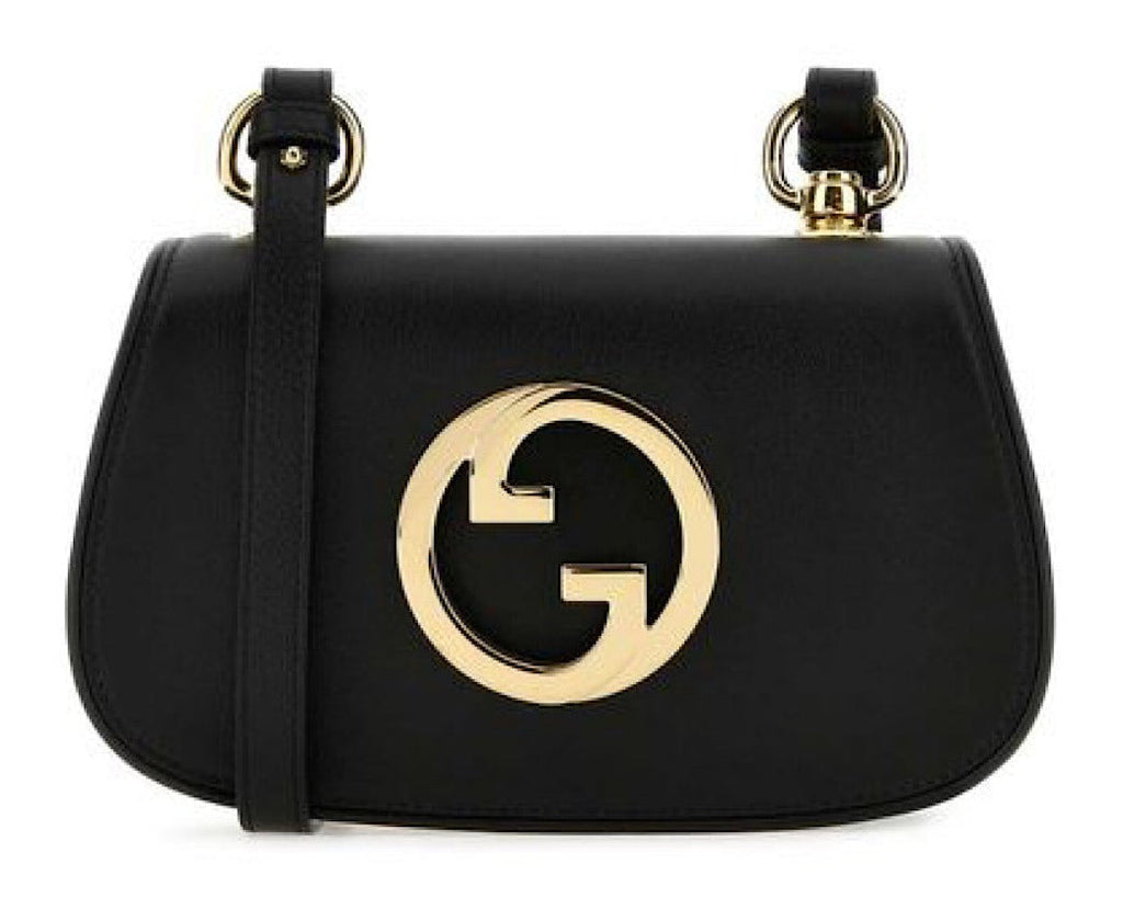 Gucci Blondie Mini Crossbody Bag - Black in Black - side view showing the bag's shape, finish and visible design details.