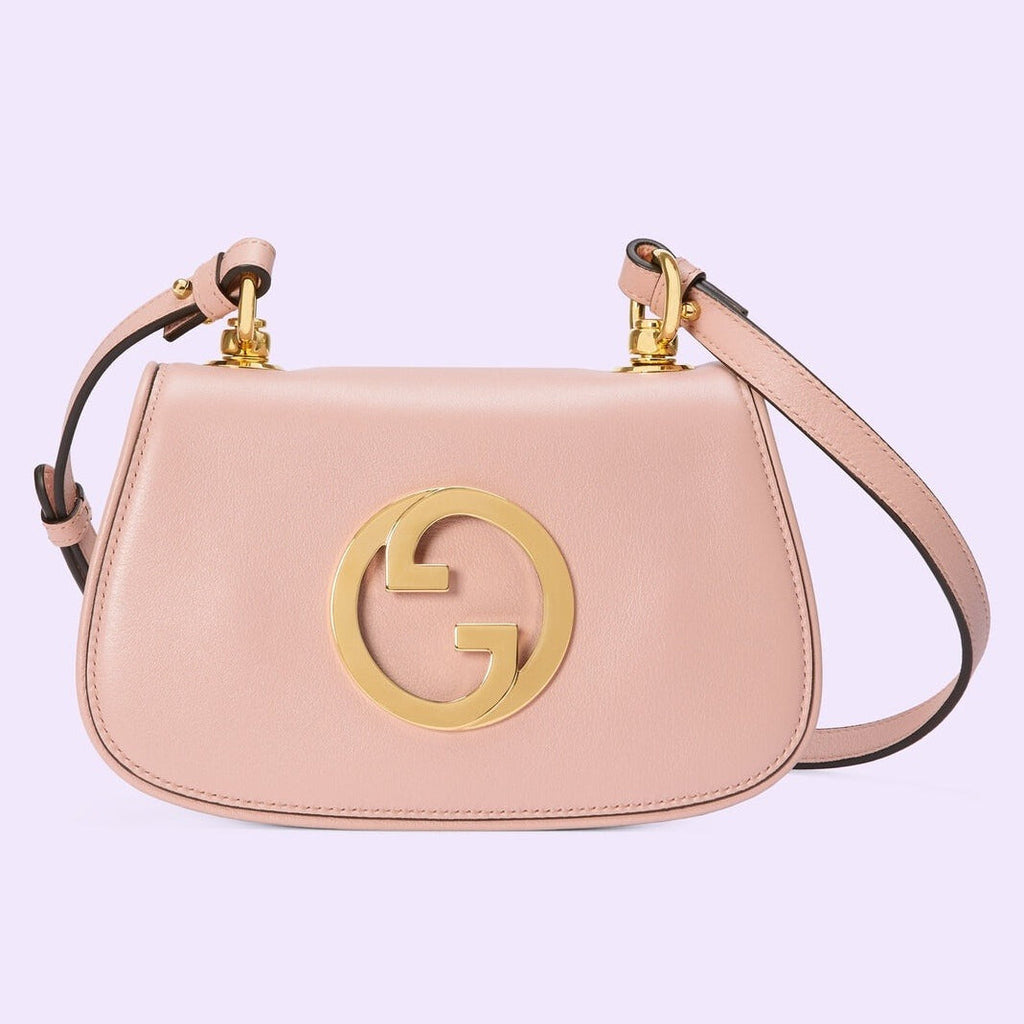 Gucci Blondie Mini Leather Crossbody Shoulder Bag - Pink in Pink - rear view showing the bag's shape, finish and visible design details.