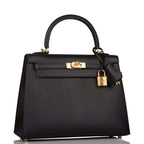 Side profile of Hermes Kelly Sellier 25 showing structured Sellier design