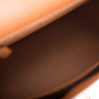 Rear view of Hermes Kelly Sellier 25 in Gold Epsom leather