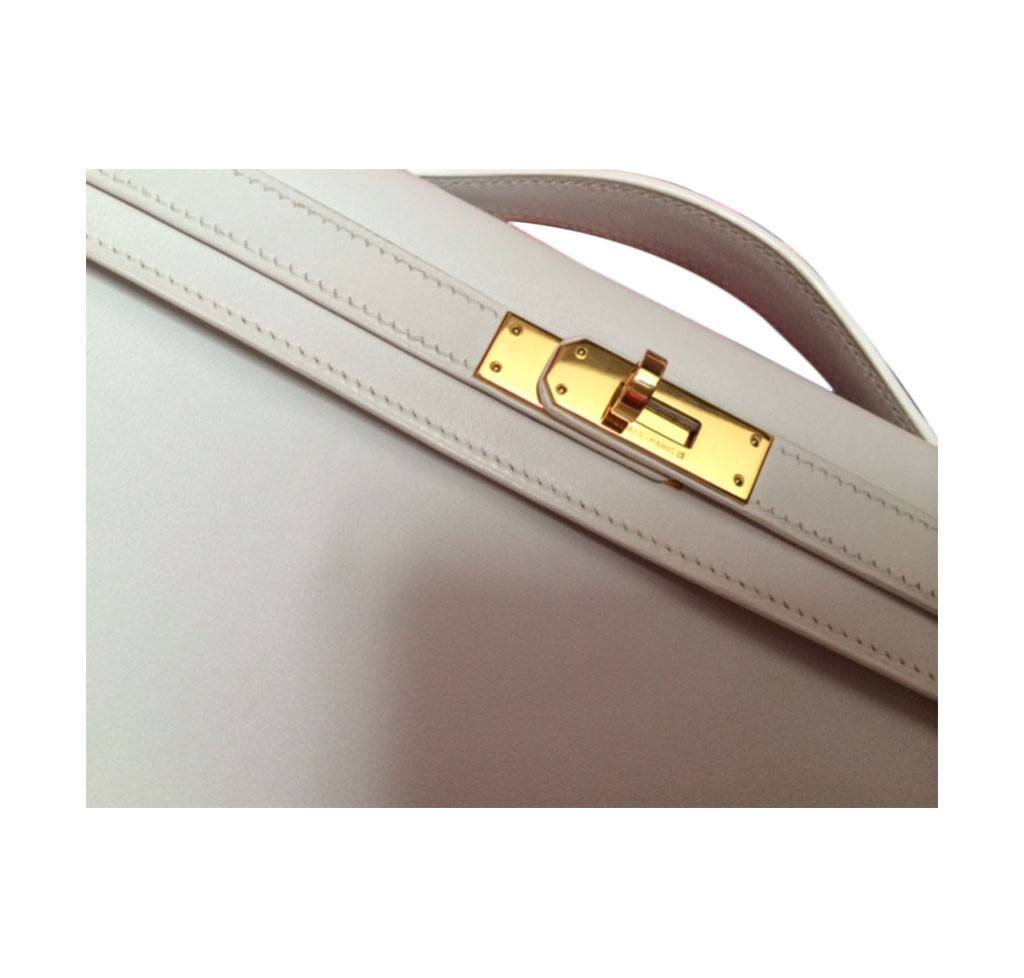 Hermès Kelly Cut Longue Pochette White Bag