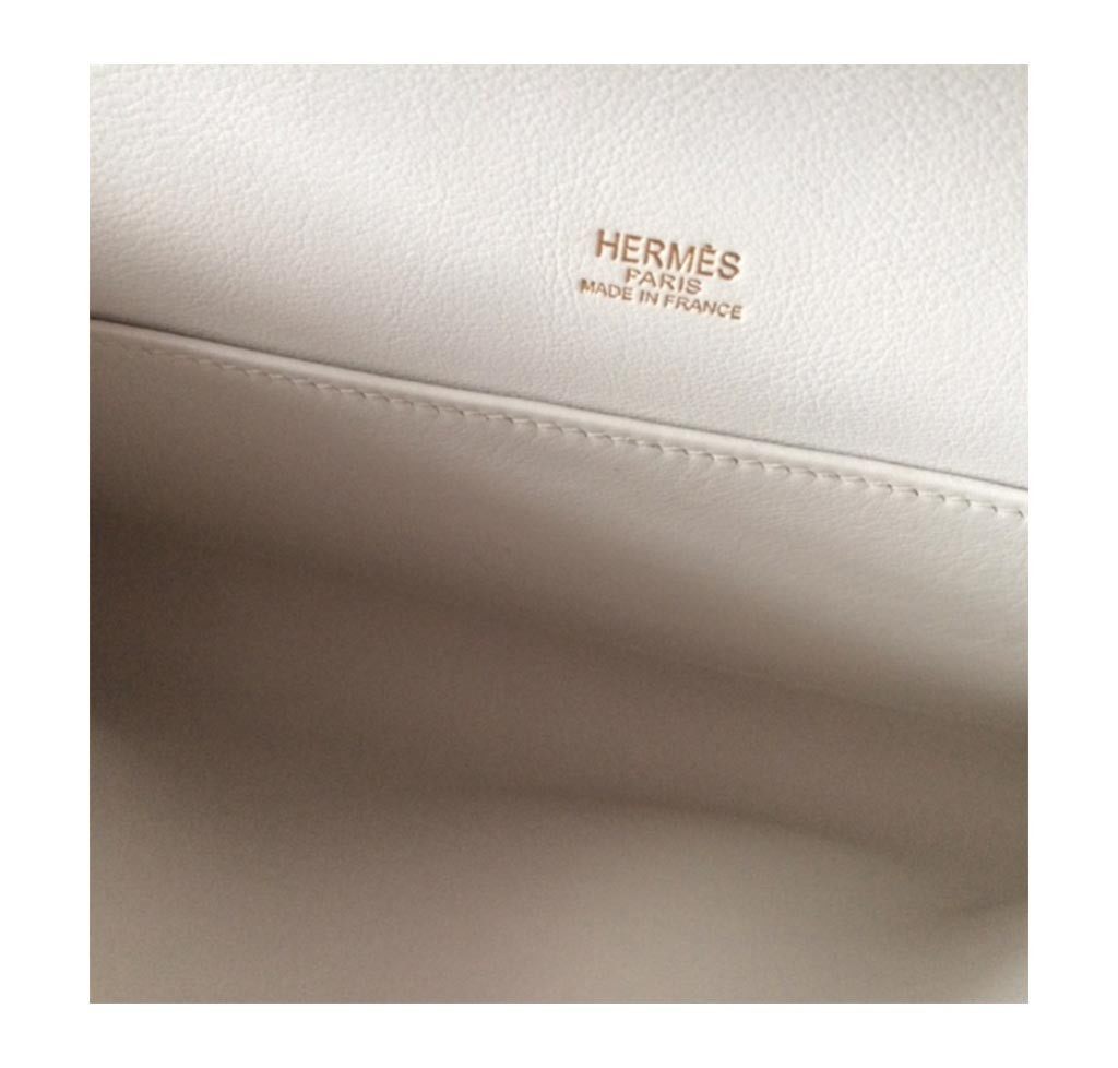 Hermès Kelly Cut Longue Pochette White Bag