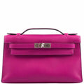 Hermes Kelly Mini Pochette Rose Pourpre Swift Palladium Hardware, Kelly Mini Pochette in Rose Pourpre Swift wi