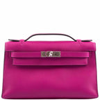 Hermes Kelly Mini Pochette Rose Pourpre Swift Palladium Hardware, Kelly Mini Pochette in Rose Pourpre Swift wi
