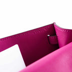 Hermes Kelly Mini Pochette Rose Pourpre Swift Palladium Hardware, interior compartment