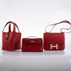 Hermes Kelly Mini Pochette Rouge Vif Ostrich Gold Hardware - 2017, A - product image 3