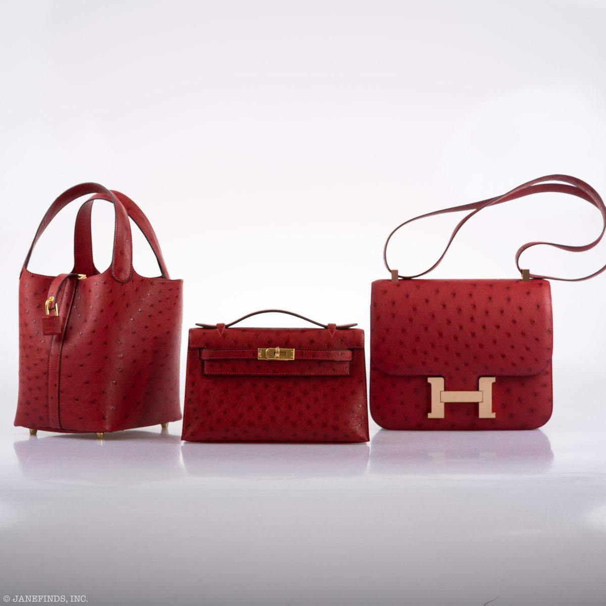 Hermes Kelly Mini Pochette Rouge Vif Ostrich Gold Hardware - 2017, A - product image 3