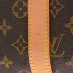 A side view of the bag showing the straps attached