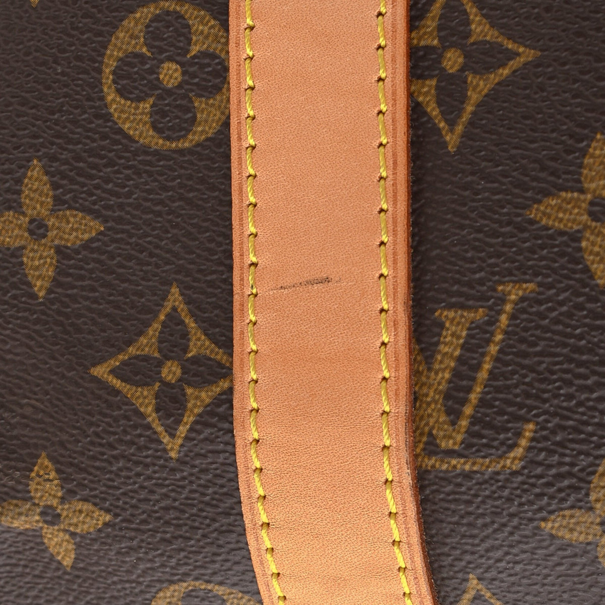 A side view of the bag showing the straps attached