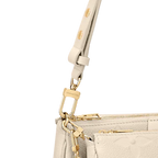 A detailed shot of the embossed leather texture