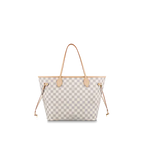 A close-up image showing the texture of the Damier Azur coated canvas