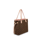 A close-up of the striped textile lining inside the bag.
