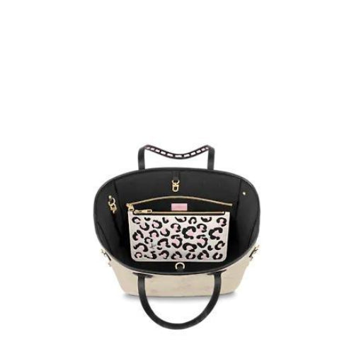 The Louis Vuitton Neverfull MM Wild at Heart tote displayed on a surface